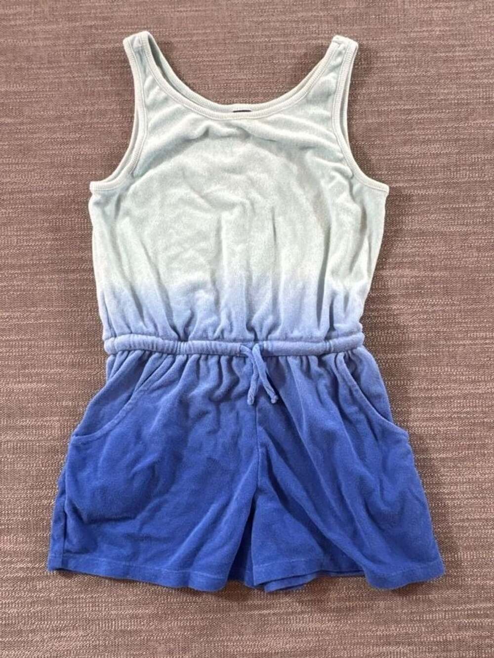 Old Navy Terry Cloth Romper Size L 10-12 Blue Ombre Swim Cover-Up